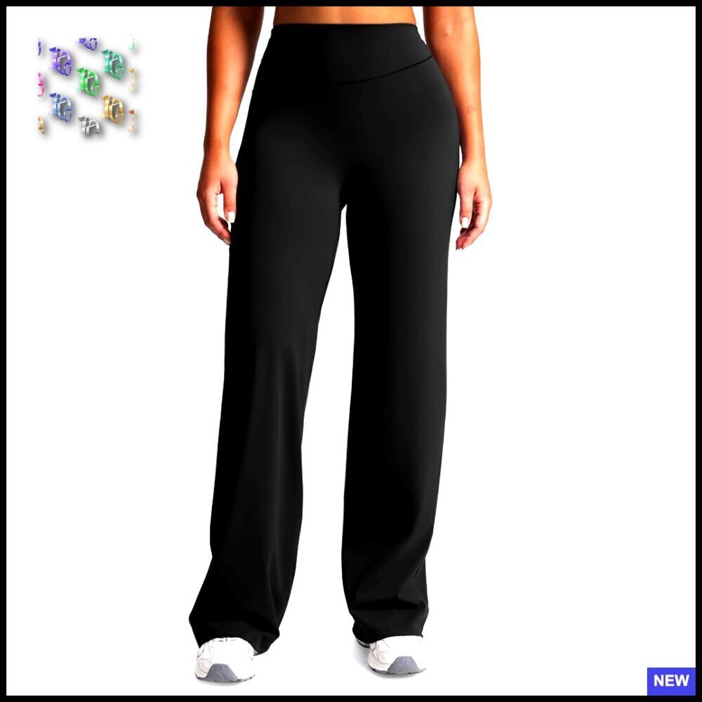 Buttery Soft Yoga Pants Straight Leg PlushFlex Mid-Waist Workout Casual Chic